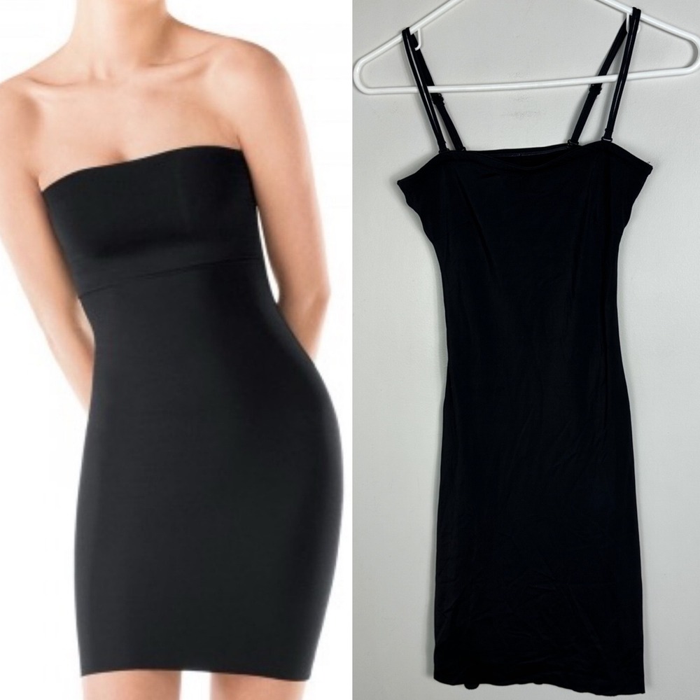 Spanx Black Slip‎ Dress Convertible Strapless Womens Size Small Shapewear Layer
